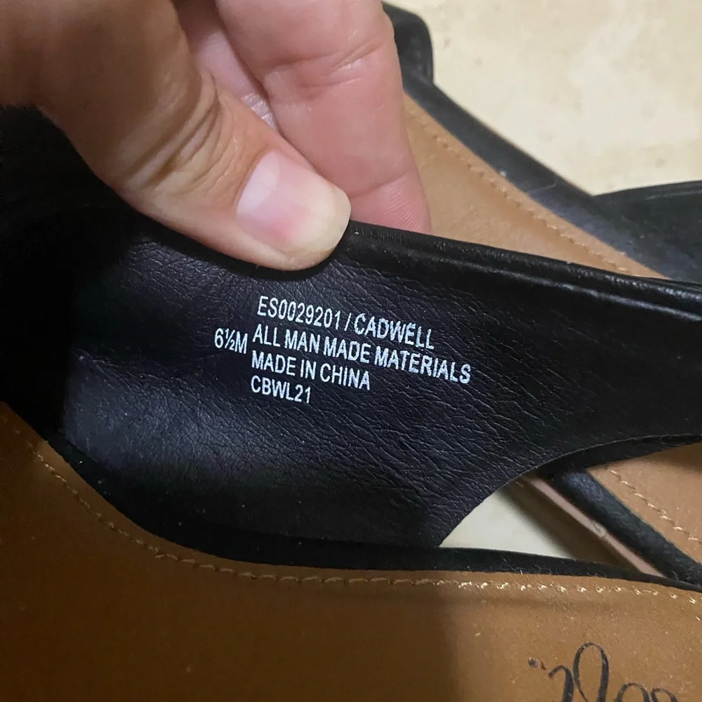 EUROSOFT Cadwell Slingback Women Black Sandals, Block heel, size 6.5